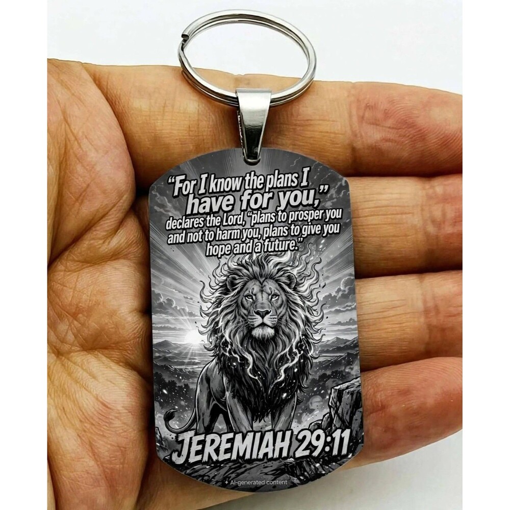 Jeremiah 29 : 11 God Lord Jesus Christ Stainless Keychain Reminder Faith Bless